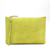 Rose bag, borsa a mano in pelle scamosciata verde lime fatta a mano da Pianigiani
